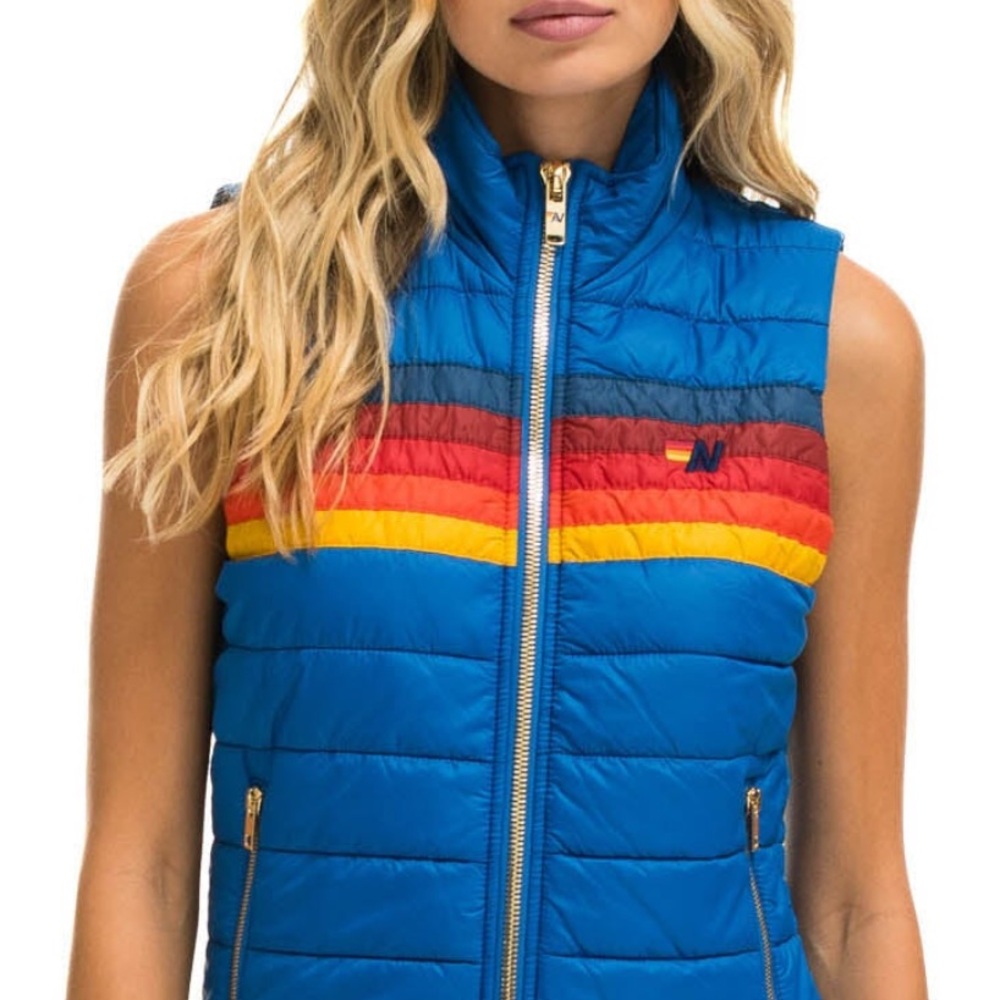 Aviator Nation Five Stripe Puffer Vest